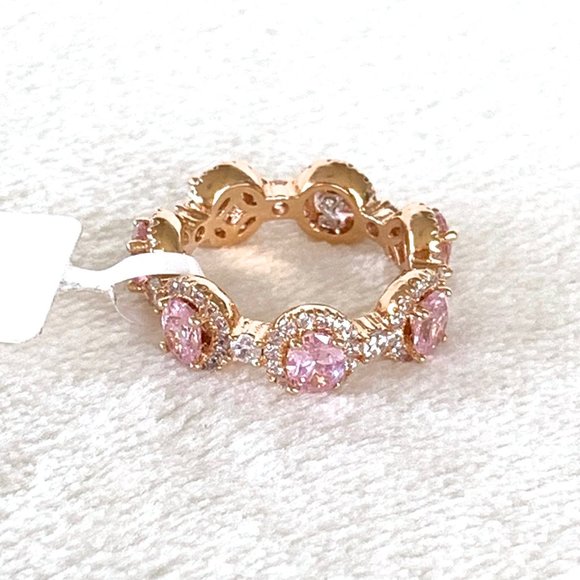 Suzy Levian Pink CZ & 14k Rose Gold-Plated Ring - Picture 9 of 12